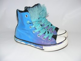 Converse All-Star Chuck Taylor YOUTH Size 1 Dripping Paint Robin&#39;s Egg Blue - $29.94