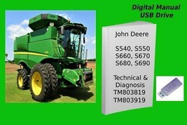 John Deere S540 S550 S660 S670 S680 S690 Technical &amp; Diagnostic Manuals TM803819 - £29.84 GBP+