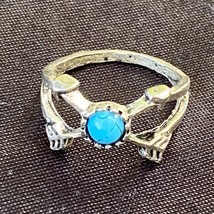 Silver Plated Arrows Faux Turquoise Size 10.5 Ring - £35.17 GBP