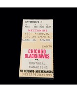NHL 1978 Dec 20 Chicago Blackhawks Montreal Canadiens Hockey Ticket Stub... - £33.46 GBP