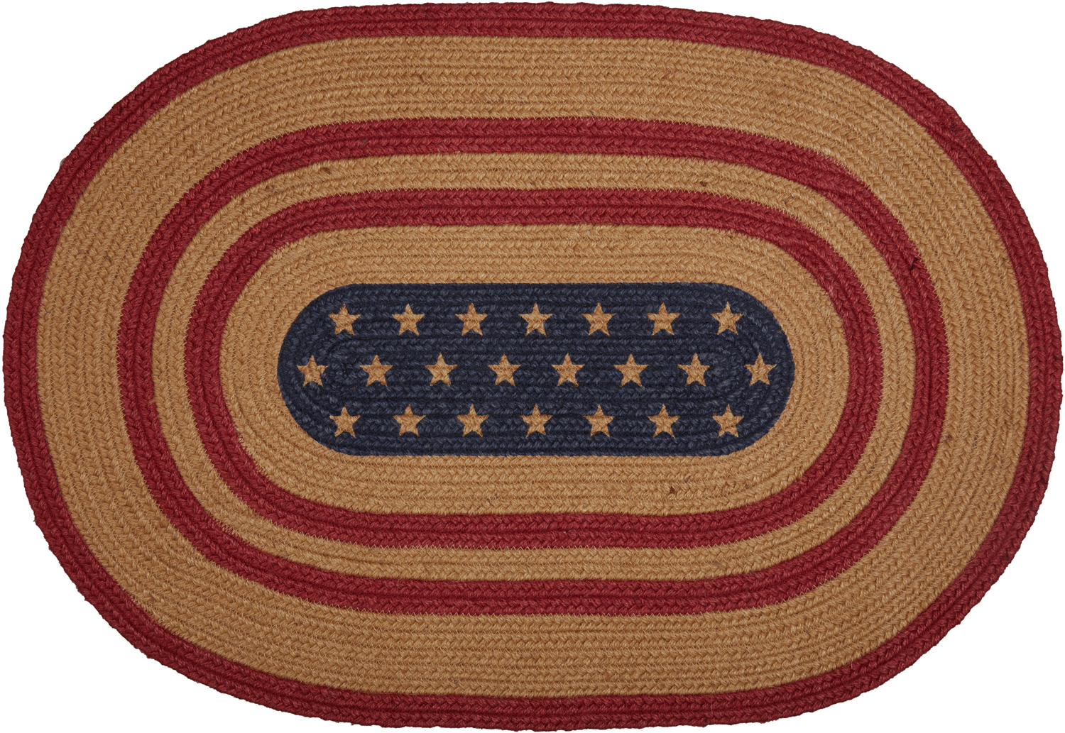 Primary image for Liberty Stars Flag Jute Rug Oval w/ Pad 20x30