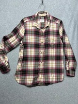 American Eagle Boyfriend Fit Plaid Button Up Shirt Womens L Casual Western Fall - £23.84 GBP