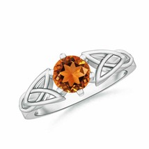 ANGARA 6mm Natural Citrine Solitaire Celtic Knot Ring in Silver for Women, Girls - £187.67 GBP+