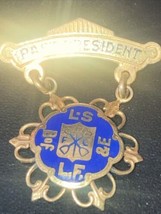 Antique 10K Gold B Of Lf &amp;E Past president medal railroad locomotive fireman - £177.14 GBP
