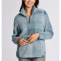 Liv Outdoor Plaid Sherpa Fleece Pullover Quarter Zip, Size S, Blue NWT - £26.22 GBP