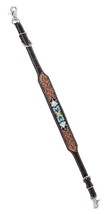 Western Floral Antique Tooled Leather Beaded Wither Breast Collar Strap ... - $26.72