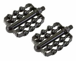 VINTAGE LOWRIDER 1/2&quot; DOUBLE FLAT TWISTED PEDAL GLOSSY BLACK , FITS 1 PI... - $44.49