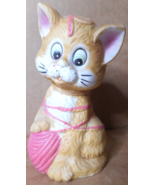 Jasco 1980 Critter Bell Cat Kitten Playing Pink Yarn Porcelain Figurine ... - £9.94 GBP