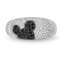 Enchanted Disney Mickey Mouse &amp;Minnie Mouse Diamond Ring in Sterling Silver Ring - £95.12 GBP