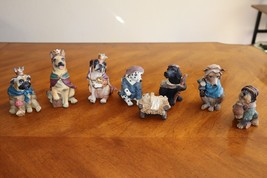 Vintage Dog Christmas Nativity Set of 8 Resin Figurine Canines Missing Angel - £35.35 GBP