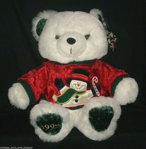 18&quot; VINTAGE 1999 WHITE TEDDY BEAR KMART CHRISTMAS STUFFED ANIMAL PLUSH T... - £33.61 GBP