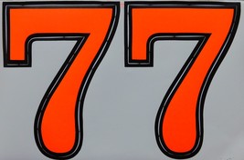 D081 Big Number 7 orange 165mm height Sticker Racing Tuning 27x18cm/10x7... - $3.99