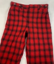 Vintage Woolrich Pants Heavy Wool Buffalo Plaid Red Hunting Work USA Men’s 34/30 - £151.86 GBP