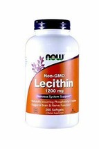 NEW Now Foods Lecithin 1200 mg Supports Brain and Nerve Non-GMO 200 Softgels - £18.49 GBP