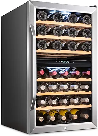 Ivation 43 Bottle Dual Zone Wine Cooler Refrigerator w/Lock | Large Free... - $926.99