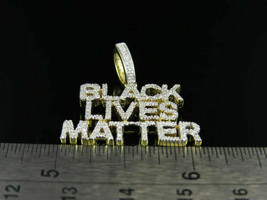 0.75Ct Round Cut Diamond Black Lives Matter Charm Pendant 14K Yellow Gold Over - $121.54