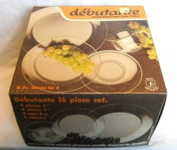 Vintage Debutante 16Pc Service For 4 Glass Dinnerware From France New In Box - £35.61 GBP