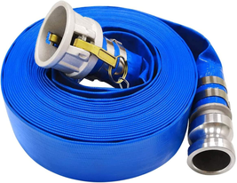 2&quot; X 50&#39; Blue PVC Backwash Hose with Camlock C and E Fittings, Heavy Dut... - £96.70 GBP