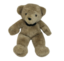 Vintage 1985 Commonwealth Lush Plush Brown Teddy Bear Bowtie Stuffed Animal Toy - £44.10 GBP