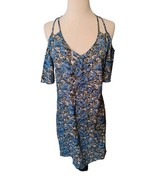 Sheilay Dress Floral Women&#39;s Size Large Blue Cold Shoulder V Neck - €16,04 EUR