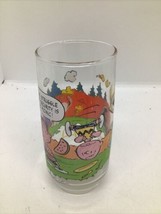 Vintage McDonald&#39;s Camp Snoopy Glass 1965  Snoopy  Charlie Brown Linus Woodstock - £11.61 GBP