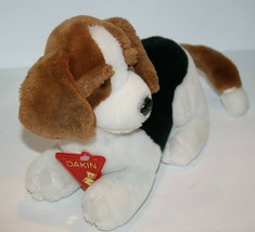Dakin Plush Puppy Dog Beagle Basset Hound 10&quot; Stuffed Soft Toy Red Tag V... - £15.98 GBP