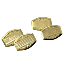 Vintage Art Deco Cufflinks Gold Plated Mens Jewelry - £43.56 GBP