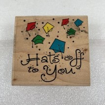Hats Off To You Rubber Stamp Inkadinkado 6422-N Graduation Cap Toss School 2.75&quot; - £7.17 GBP