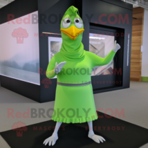 Lime Green Gull mascot costume character dressed with a Yoga Pants and S... - $1,209.00