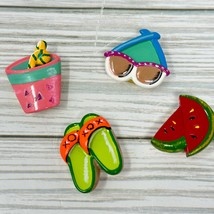Summer Beach Icon Button Covers Sunglasses Sandals Watermelon Sewing Not... - £11.66 GBP
