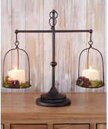Farmhouse Scale Candle Holder Decorative CENTERPIECE Metal Home Table Decor - $450.39 MXN