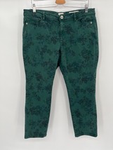 J.Jill Denim Authentic Fit Slim Ankle Floral Print Jeans Sz 14P Blue Stretch - £19.29 GBP