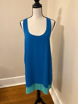 Everly Women&#39;s Blue &amp; Green A-line Shift Dress V-neck Size M - $19.80