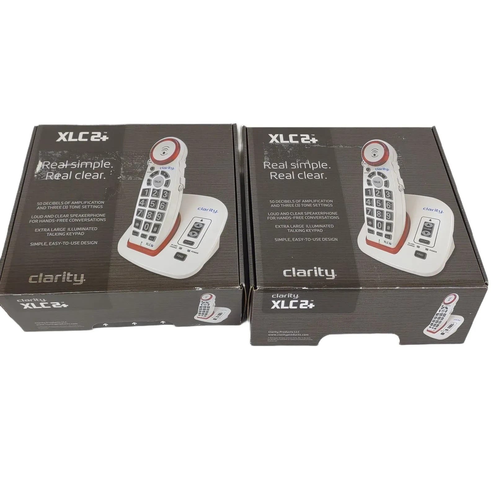 2x Clarity XLC2+ Cordless Speaker Phone Amplified Big Button Flashing Telephones - $53.22