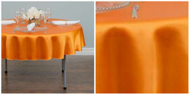 1pc 70 in. Round Satin Tablecloths, for Event &amp; Wedding - Orange - P01 - $37.23