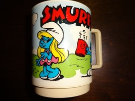 SMURF plastic mug + Baseball plush toy + scratch &amp; sniff book - £7.99 GBP