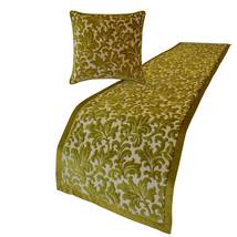 Enchanted Chartreuse - Velvet Chartreuse Decorative Bed Runner and Pillow Cover - £51.85 GBP+