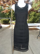 Nwot Ellen Tracy Black Crocheted Dress 4 - $29.99