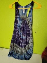 Womens Tye Dye Tank Top Blue Multi Color By S-Twelve Small  - £10.93 GBP