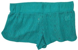 Miken Women Ceramic Mint Green Crochet Swimsuit Cover-Up Shorts (Small) - $6.50