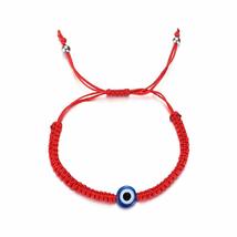 Handmade Jewelry Lucky Adjustable Braided Bangle Red Rope Bangle Evil Eye Beaded - £7.25 GBP+