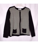 N Touch Black &amp; White Chevron Cardigan Size Large - $15.58