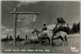 RPPC Nascosto Valley Ospiti Ranch Firmare Cle Elum Wa Clark Foto 5509 Cartolina - $19.47