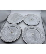Pfaltzgraff Everyday Trellis White 10.5” Dinner Plate Set of 4 Farmhouse... - $53.77 CAD