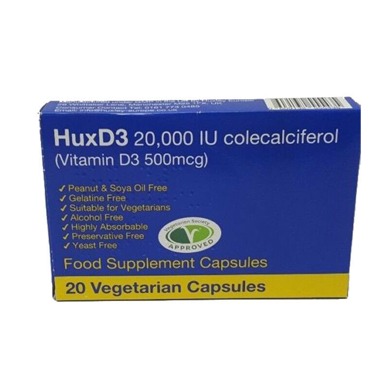 Primary image for Hux D3 20,000 Units |Vit D3| Pack of 20 | UK Pharmacy Stock |Bulk Buy Save 's|
