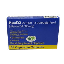Hux D3 20,000 Units |Vit D3| Pack of 20 | UK Pharmacy Stock |Bulk Buy Save 's| - $42.00