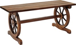 Sunnydaze Rustic Wood Outdoor Bench, 43 Inch, Seats 2 Adults, Wagon, Or ... - £121.15 GBP