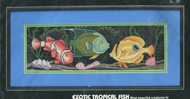 Dimensions No Count Cross Stitch Kit 3944 Exotic Tropical Fish Black Aida - $11.87