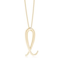 ANGARA Lowercase &quot;L&quot; Initial Pendant Necklace for Women in 14K Yellow Gold - £273.35 GBP