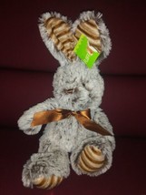 Best Made Toys Easter Bunny Plush 13&quot; Happy Go Fluffy NWT Gray Brown Str... - $21.77